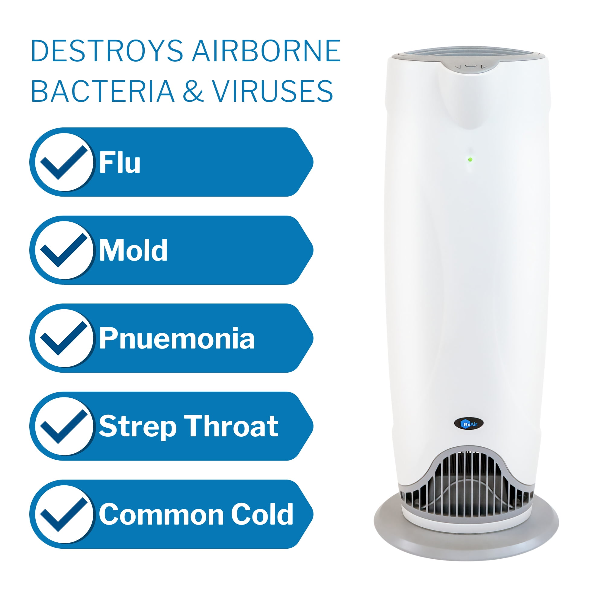 Vystar RX Air Purifier Filterless UV Air Purification System 800 sq ft 1 Count