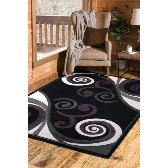 United Weavers Plaza Gabriela Accent Rug, Geometric Pattern, Black, 1'11" X 3'3"