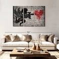 thumbnail image 2 of Elephant Stock Cupid Gunner Wall Art - Horizontal Multi Panel Canvas - Living Room Wall Decor - Love Multi Panel - Black And Gray Decor - 74" x 48", 2 of 4