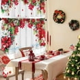 thumbnail image 6 of SUNWISHA Christmas Poinsettia Curtain Valances for Kitchen 3 Piece Set 52'' Lx18'' W & 36'' L x 26'' W x2 Red, 6 of 7