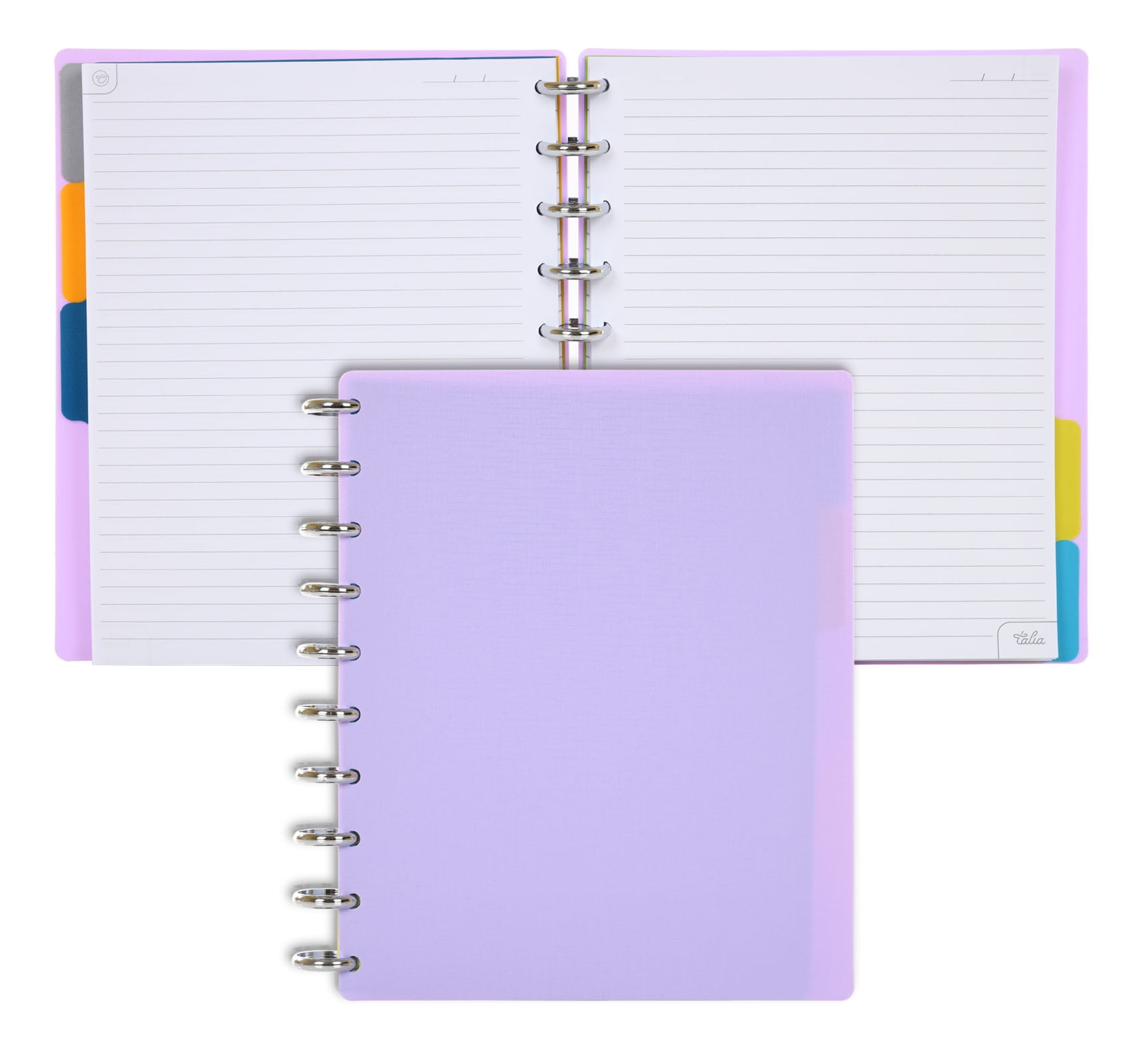 Strong Purple, Midsize 7.5in x 9.75in Talia Discbound Notebooks 