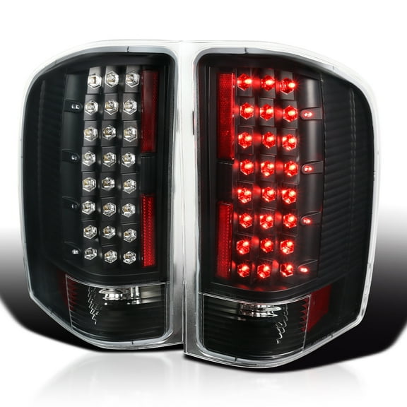 Spec-D Tuning Black LED Tail Lights Compatible with 2007-2013 Chevy Silverado 1500 2500 3500, Left Right Pair Assembly