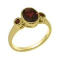 thumbnail image 1 of LBG British Made 9k Yellow Gold Real Natural Garnet Womens Statement Ring - 33 size options - Size 8, 1 of 6