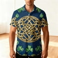 thumbnail image 4 of Blusa y camisa hawaiana de manga corta con cuello vuelto para hombre, camisa unisex de verano para playa, informal, de manga corta, con botones, ropa estampada para el Día de San Patricio, blusa para, 4 of 8