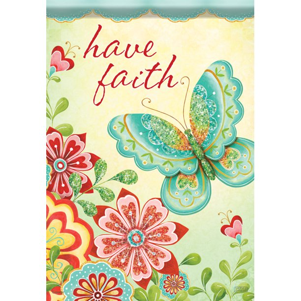 Faithful Garden Inspirational Garden Flag