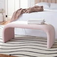 thumbnail image 2 of SAFAVIEH Tenko Modern Solid Glam Accent Bench, Light Pink, 2 of 9