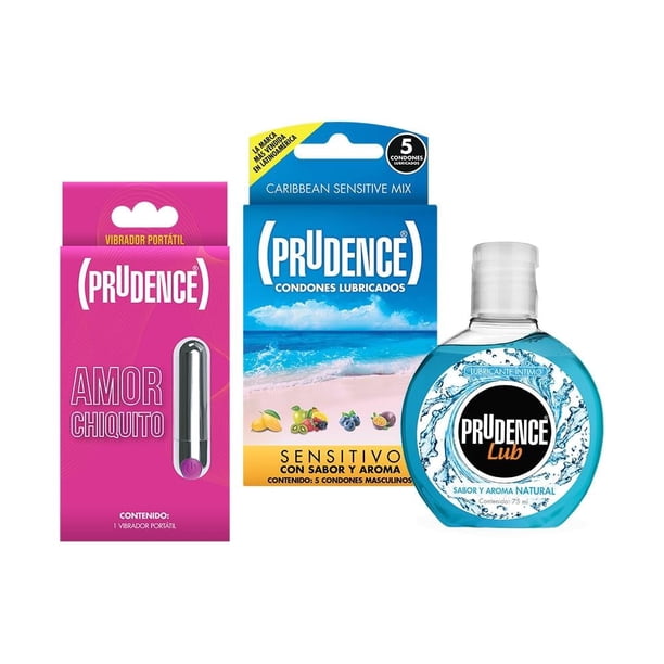 Kit Prudence 3 Elementos, Amor Chiquito, Lubricante Natural 75ml, Condones  Caribbean Sensitive Mix con 5 piezas | Bodega Aurrera en lnea