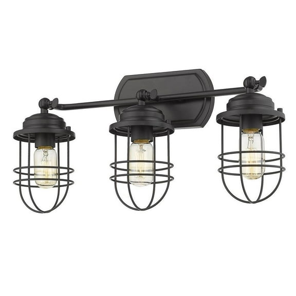 3 Light Vanity Light in Sturdy Style 10.38 inches High By 14 inches Wide-Black Finish Bailey Street Home 170-Bel-4159973