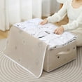 thumbnail image 6 of Sahpxhe Large Comforter Storage Bag Folding Organizer Bag for King/Queen Comforters,Pillows,Blankets,Bedding,Blanket,Duvet,Mothproof Space Saver;Collapsible Organizers 27.56x19.68x11.81in Brown, 6 of 9