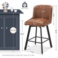 thumbnail image 3 of MultiHaven 26.1-Inch Bar Stools Set of 2,Swivel Counter Height Bar Stool with Back & Metal Legs,PU Leather Island Chairs Suitable for Kitchen,Bar,Cafe - Brown, 3 of 10