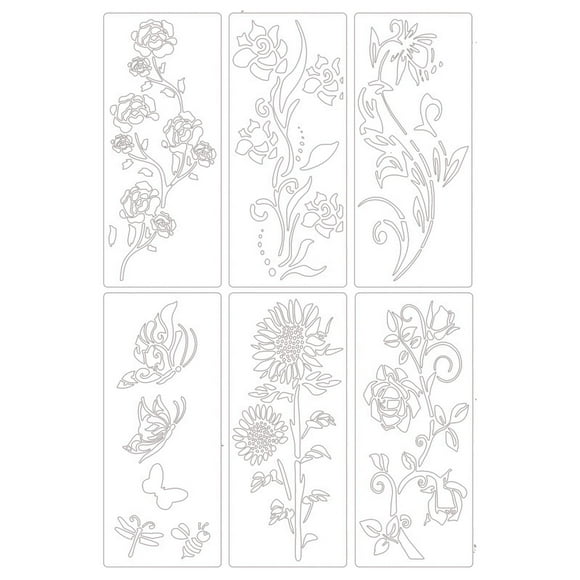 IMENGL Clearance! Garden Fence Large Flower Stencils Diy Decoration New Giant Reusable Floral Stencil for Painting On Wood Walls Fence Pattern Sunflower Yard Spray Paint Crafts Stencils One Size Whi