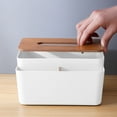 thumbnail image 4 of Tumotour Tissue Box Living Room Plastic Material Originality Tissue Box Multi-compartment Storage Cosmetic Lipstick Accessories Desktop Storage Box, 4 of 6