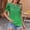 Green summer women's ruffle t-shirt a1, variant on Summer Women's Ruffle T-Shirt Round Neck Short Sleeve Casual Party Top Gradient Blouse Fashion Tee, Army Green S