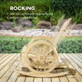 thumbnail image 4 of Patio Wooden Rocking Chair, Wagon Outdoor Rocker Chair, Natural, 4 of 10
