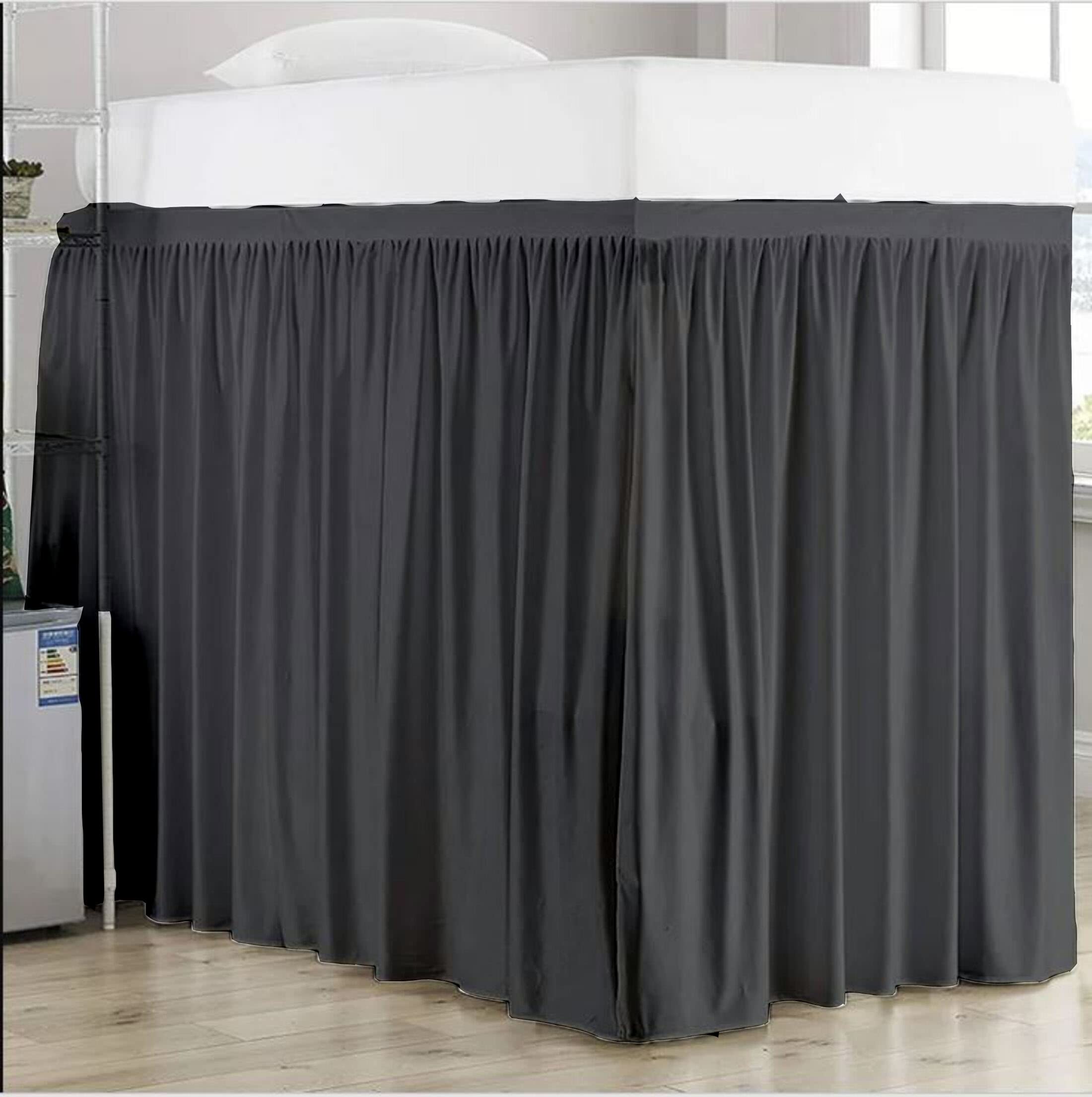 SK Linen Dorm Room Bed Skirt for College Twin XL Beds - 36 Inch Drop Twin XL Size Dorm Bed - Dark Grey Solid Design Split Corner SK Linen Dorm Room Bed Skirts - Premium College Room Dorm Bed Skirt