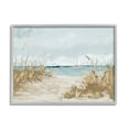 thumbnail image 4 of Stupell Industries Sandy Beach Walkway Distant Sailboats Floating Sea Painting Gray Framed Art Print Wall Art, Design by Julie Derice, 4 of 5