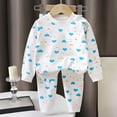 thumbnail image 6 of FSYBOA Girls Cotton Outfit Set, Soft Casual 2 Piece Crew Neck Tops and Pants Blue Size 2-3T, 6 of 7