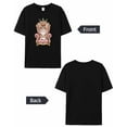 thumbnail image 6 of Women's T-Shirts, Cat Throne Crown Cotton Crewneck Tee Short Sleeve Casual Tops Loose Graphic T-Shirt Black, 4XL, 6 of 7