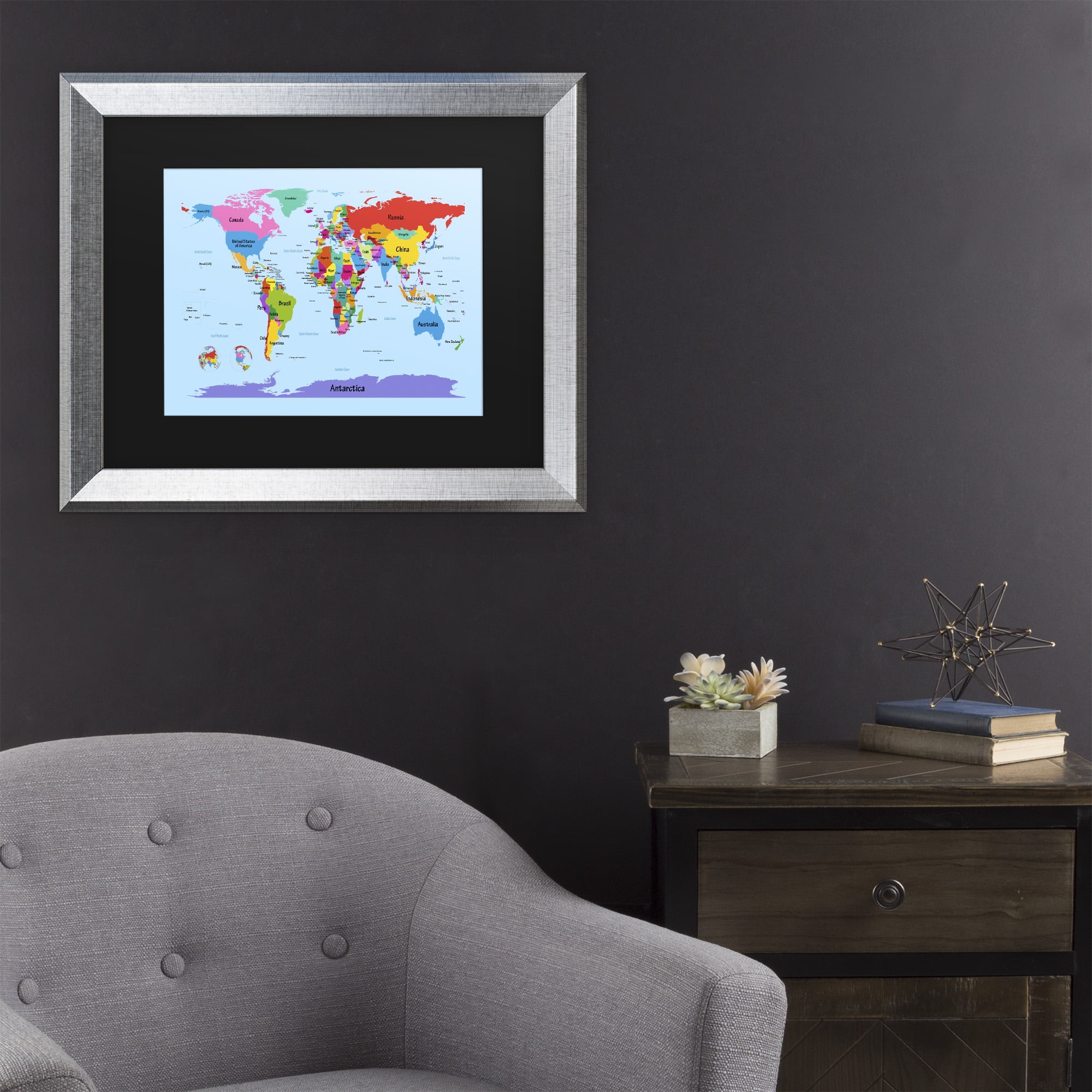 Trademark Fine Art 'Childrens World Map' Canvas Art by Michael Tompsett