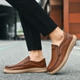 thumbnail image 2 of Driving Walking Shoes for Men Wide Width Fashion Leather Slip on Penny Loafer Oxfords Non Slip Work Sneakers, 2 of 8