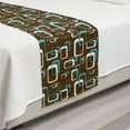 thumbnail image 2 of Geometric Bed Runner, Retro Inspired Grunge Style Funky Image in Repetitive Pattern, Decorative Accent Bedding Scarf for Hotels Homes and Guestrooms, Twin, Dark Cocoa Sky Blue, by Ambesonne, 2 of 2