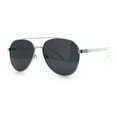 thumbnail image 5 of Mens Antiglare Polarized Lens Iconic Officer Metal Rim Pilots Sunglasses Silver White - Black, 5 of 7