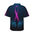 thumbnail image 3 of Bixox Men's Hawaiian Shirts Men's Two Human Hands are Holds Pink Ribbon Awareness Print Short-Sleeve Shirt-Large, 3 of 8
