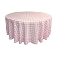 thumbnail image 2 of LA Linen TCcheck108R-PinkK37 Polyester Gingham Checkered Tablecloth, White & Pink - 108 in. Round, 2 of 3