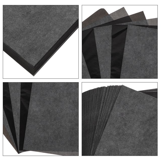 Mobutofu 100 Sheets Black Graphite Paper for Copying and Tracing on Wood