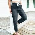 thumbnail image 5 of Ogiraw Maternity Jeans Spring and Autumn Jeans Women's Loose Harun Pants Loose Waist Wild Casual Straight Pants Baggy Jeans for Woman Black L, 5 of 7