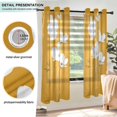 thumbnail image 3 of Yayeee Window Curtains Light Filtering 63"x52" Grommet Panel Pair Home Living Room Decor, White Flowers, 3 of 7