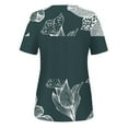 thumbnail image 5 of Womens Tops Women Summer Printing Trendy Sexy Button Cardigan Short Sleeve Shirt V Neck Casual Fitted Tunic Clothes Tops Womens Long Sleeve Athletic Shirt Too Short T Women's Athletic Long Green XL, 5 of 5