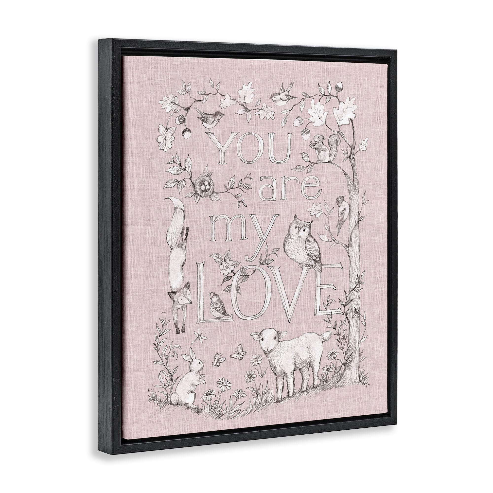 Stupell Industries You Are My Love Black Framed Floater Canvas Wall Art, design by Susan Winget