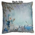 thumbnail image 2 of PKQWTM Christmas Greeting Card Pine Branches Snowman And Gifts Reversible Mermaid Cushion Cover Home Decor Sequin Pillow Case Size 16x16 inches, 2 of 2