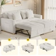 thumbnail image 2 of YODOLLA 71" Sleeper Sofa Bed & 3-in-1 Futon Pull Out Couch for Living Room & Bedroom, Convertible Loveseat in Teddy Velvet White, 2 of 6