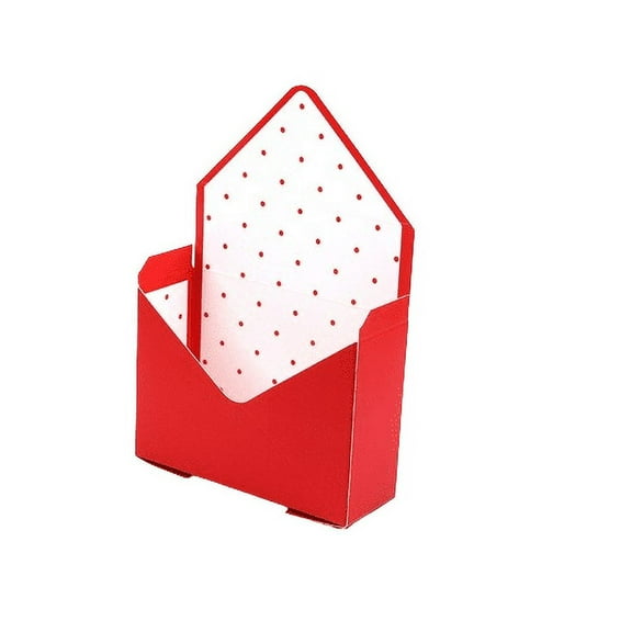 Nvzi gifts, flowers, gift box packaging paper, hand-held envelope flower box, accompanying hand gift flower arrangement, hand held flower basket foldable (red dot style)