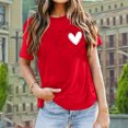 thumbnail image 2 of DHFJKG Short Sleeve T Shirt Women Heart Print Graphic Tee Round Neck Loose Fit Summer Casual Tshirts Stylish Tops, 2 of 4