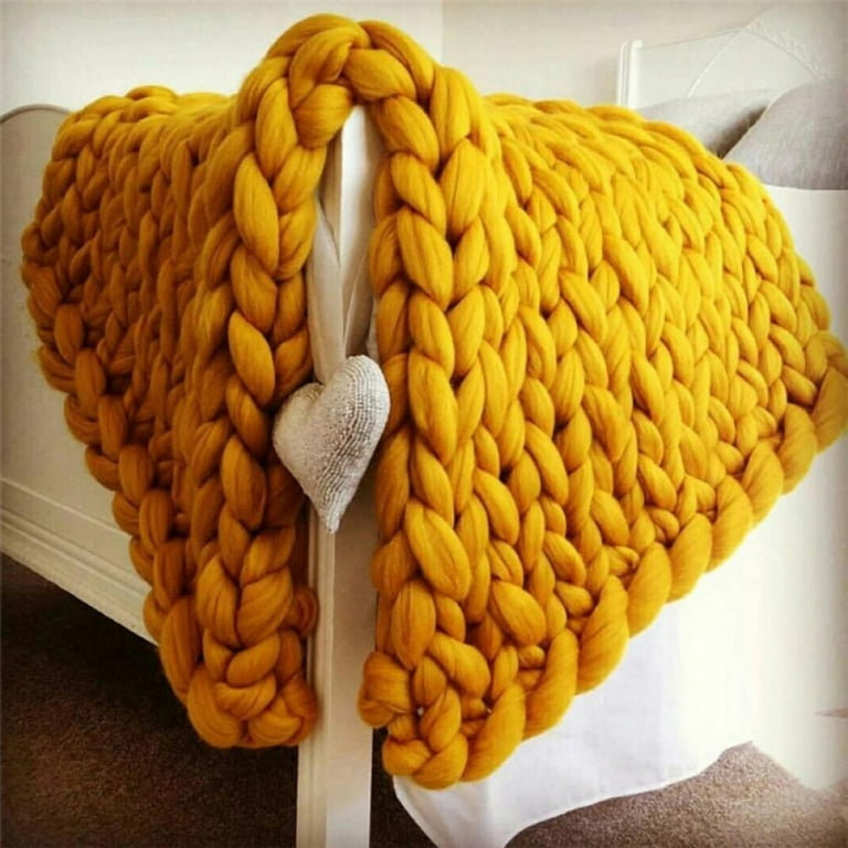 Amazon Chunky Orange Blanket Chunky Yarn Chunky Knit Blankets