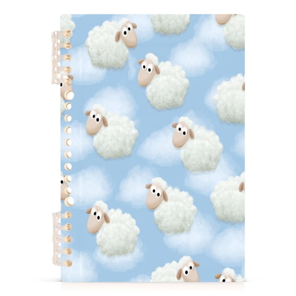 A5 Spiral Notebook 60 Sheets 80gsm Paper Ruled Journal Sheep Among The Clouds