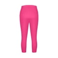 thumbnail image 6 of MLQIDK Hot Pink Plus Size Yoga Capri Pants for Women Plus Size Yoga Capri Pants Elastic Waist Knee Length Pedal Pushers Dressy Casual Pedal Pushers with Pockets Hot Pink L, 6 of 6