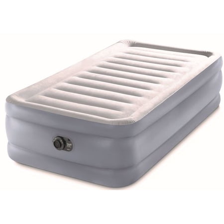 intex 20" dura-beam deluxe raised air bed mattress with internal pump - twin