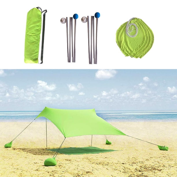 Toldo parasol familiar para 3-4 personas | Proteína UV UPF50 | Gran refugio solar portátil Verde shamjiam Pabellón de la sombrilla Canopy