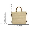 thumbnail image 2 of Women Straw Woven Handbag with Bamboo Handle Tote Clutch Bags for Seaside(Beige) Shoulder Bags for Women, 2 of 10