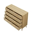 thumbnail image 5 of Bedroom Dresser, 8 Double Dresser with rattan drawers, wood chest of drawers for kids room, living room, entry and hallway, Natural, 47.2''W x 15.8''D x 37.4''H., 5 of 9