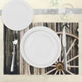 thumbnail image 3 of Ambesonne Wagon Wheel Place Mats Set of 4, Rusty Door, Standard Size, Black Pale Brown, 3 of 6