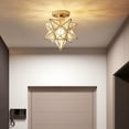 thumbnail image 5 of Small Ceiling Light Gold - Modern Crystal Style Fixture for Entryway/Stairwell - Energy Efficient Shatterproof Design Includes Mounting Hardware, 5 of 6