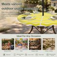 thumbnail image 6 of Round Outdoor Tablecloth with Umbrella Hole and Zipper, Yellow Moire Tablecloth with Elastic Waterproof, Water Ripple Stripe Farmhouse Patio Table Covers for 36" - 44" Picnic Pool Tables, 6 of 9