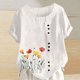 thumbnail image 2 of Vestidos Casuales Para Mujer, Blusas De Mujer De Moda Camiseta informal de verano con cuello redondo, manga corta y botones estampados para mujer, 2 of 4