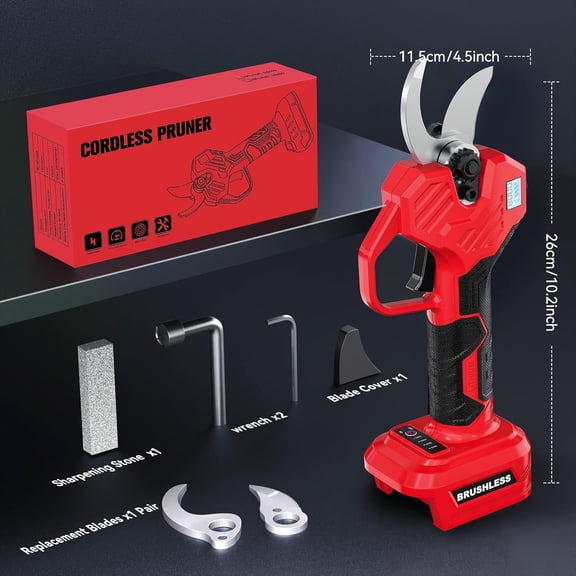 Electric Pruning Shears Compatible with Milwaukee 18v Battery, Portable Cordless Pruning Shears with Brushless Motor, LCD Display, Adjustable Cut, Battery Powered Tree Trimmer (Tool Only)
