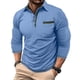 thumbnail image 2 of Ceisia Men's Slim Fit Long Sleeve Turndown Collar Shirt with Contrast Trim and Chest Pocket Light Blue L Gifts, 2 of 7
